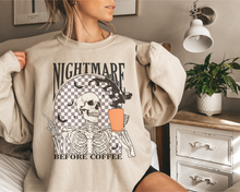 Load image into Gallery viewer, Nightmare before coffee crew neck sweatshirt
