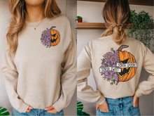 Load image into Gallery viewer, Sorta sweet sorts spooky double sided crew neck sweatshirt
