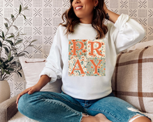 Load image into Gallery viewer, PRAY fall patchwork crew neck sweatshirt
