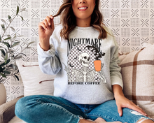 Load image into Gallery viewer, Nightmare before coffee crew neck sweatshirt
