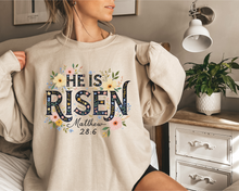 Load image into Gallery viewer, HE HAS RISEN MATTHEW 28:6 CREWNECK SWEATSHIRT
